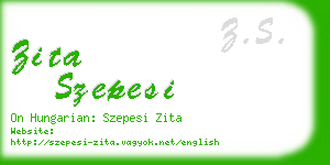 zita szepesi business card